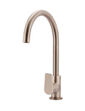 ROUND GOOSENECK KITCHEN MIXER TAP WITH PADDLE HANDLE