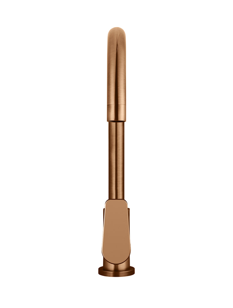 ROUND GOOSENECK KITCHEN MIXER TAP WITH PADDLE HANDLE