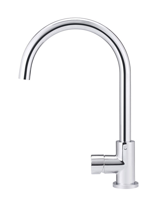 ROUND GOOSENECK KITCHEN MIXER TAP WITH PINLESS HANDLE