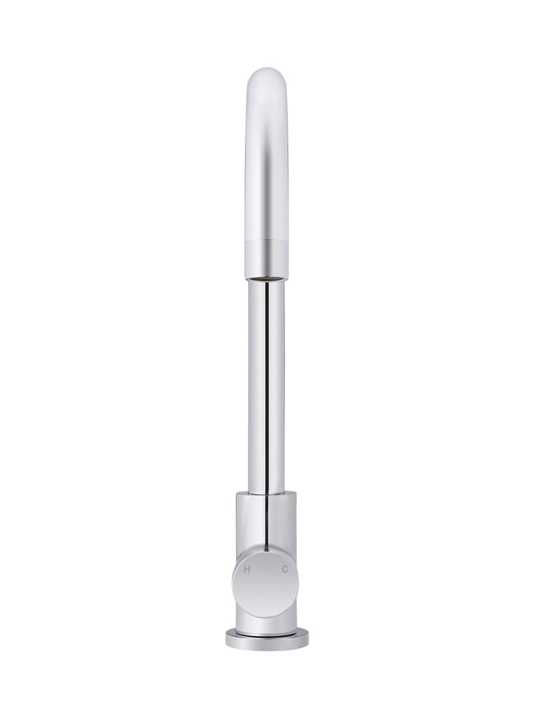 ROUND GOOSENECK KITCHEN MIXER TAP WITH PINLESS HANDLE