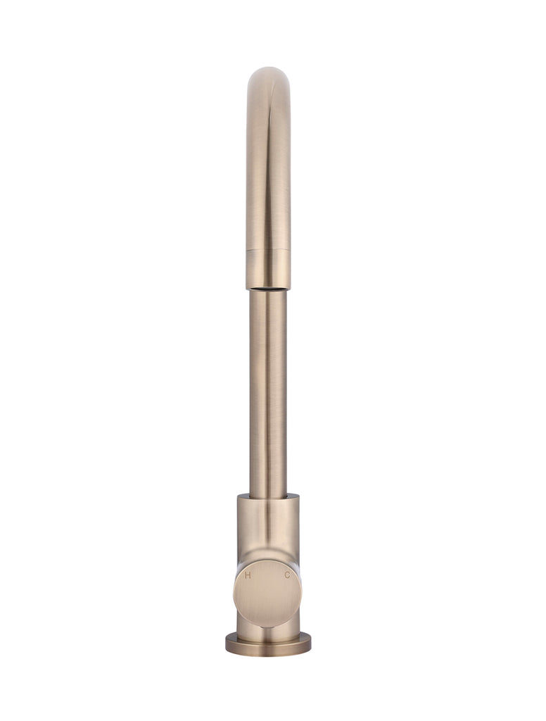 ROUND GOOSENECK KITCHEN MIXER TAP WITH PINLESS HANDLE