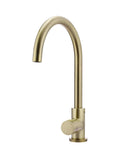 ROUND GOOSENECK KITCHEN MIXER TAP WITH PINLESS HANDLE