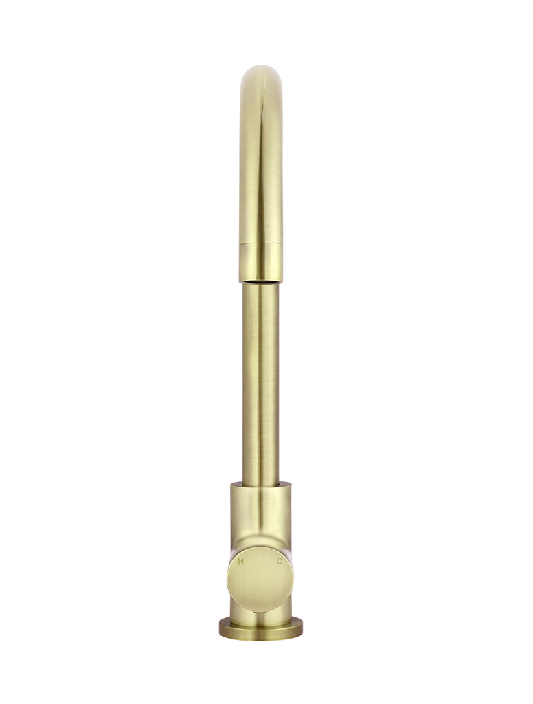 ROUND GOOSENECK KITCHEN MIXER TAP WITH PINLESS HANDLE