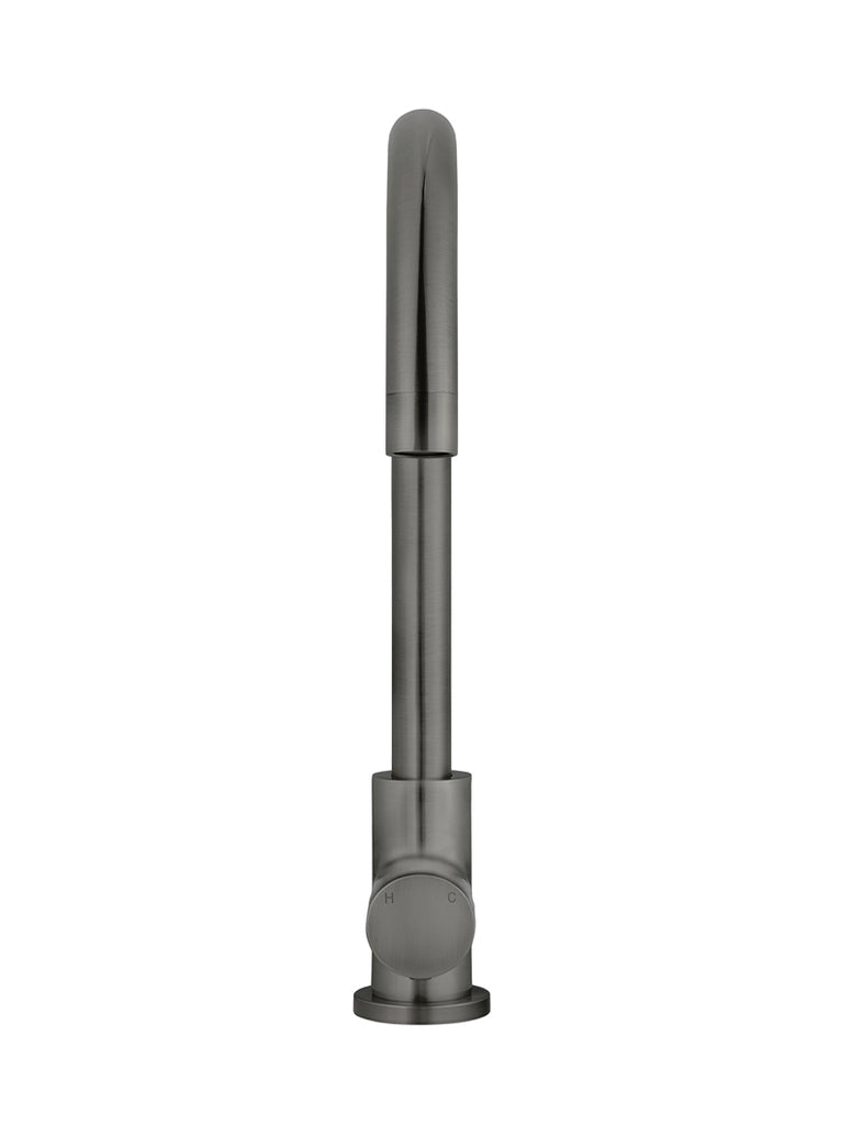 ROUND GOOSENECK KITCHEN MIXER TAP WITH PINLESS HANDLE