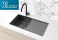 LAVELLO KITCHEN SINK - SINGLE BOWL & DRAINBOARD 840 X 440 GUNMETAL BLACK