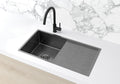 LAVELLO KITCHEN SINK - SINGLE BOWL & DRAINBOARD 840 X 440 GUNMETAL BLACK