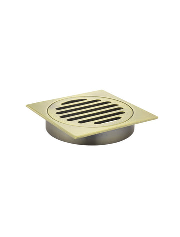 Square Floor Grate Shower Drain 100MM Outlet — Tiger Bronze, Floor Wastes & Drains