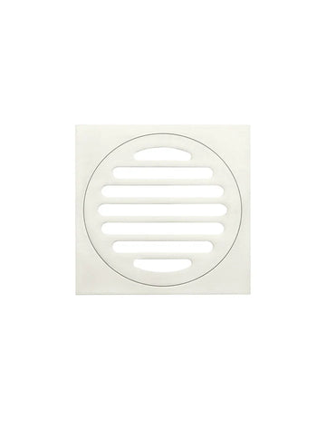 Square Floor Grate Shower Drain 100MM Outlet — PVD Brushed Nickel, Brushed Nickel, Floor Wastes & Drains
