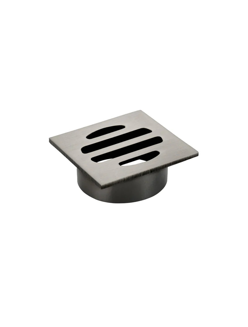Square Floor Grate Shower Drain 50MM Outlet — Shadow Gunmetal, Gunmetal, Floor Wastes & Drains