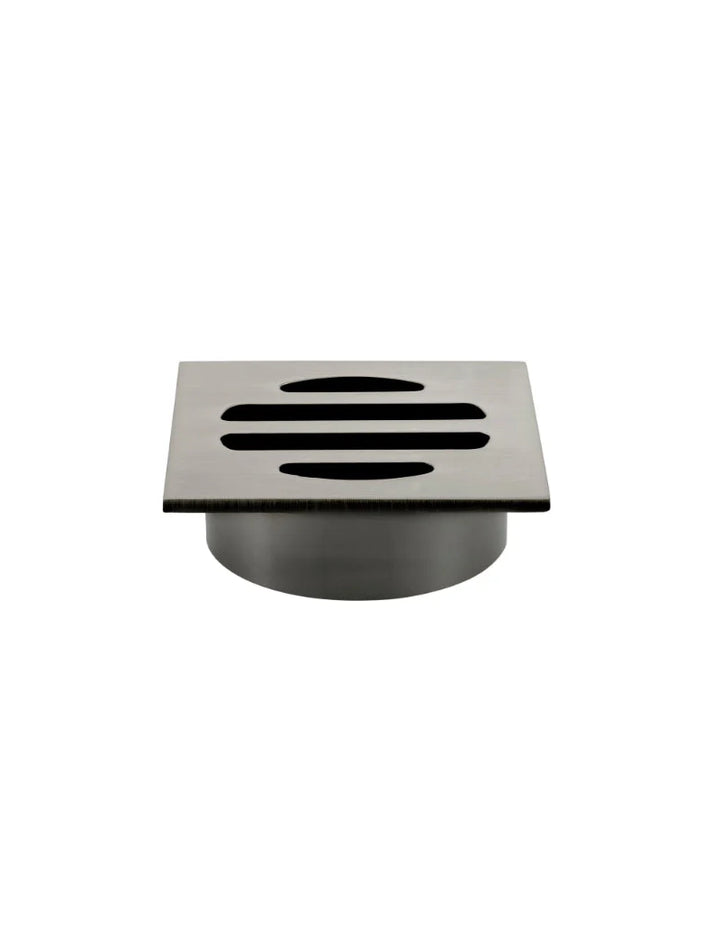 Square Floor Grate Shower Drain 50MM Outlet — Shadow Gunmetal, Gunmetal, Floor Wastes & Drains