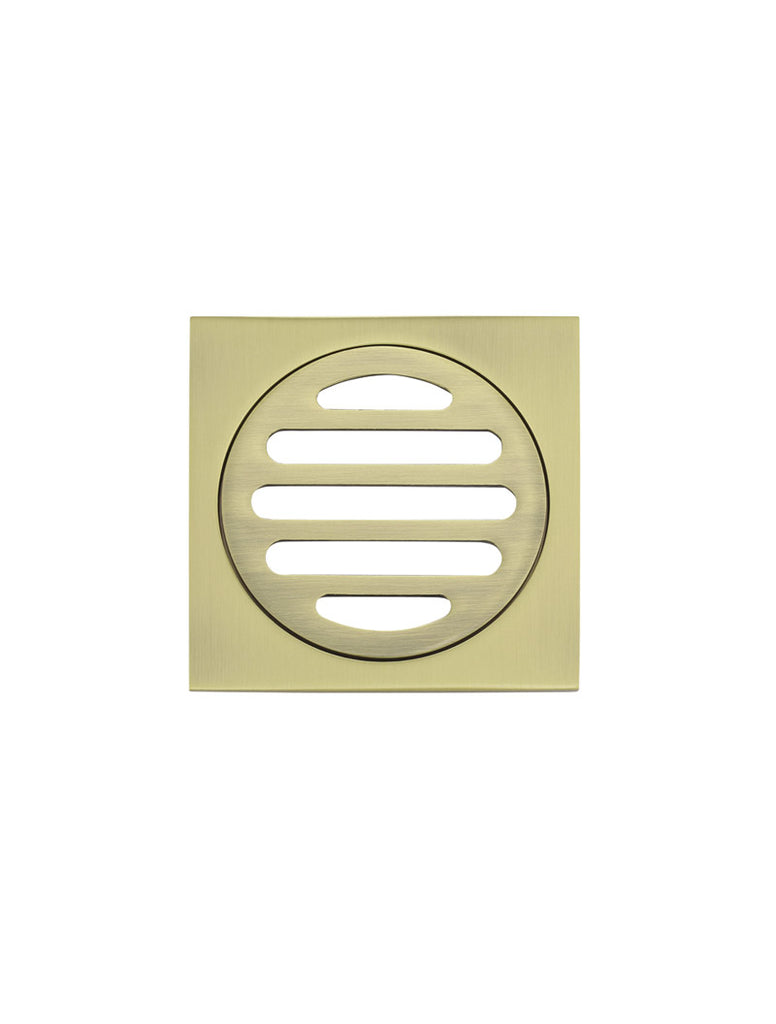 Square Floor Grate Shower Drain 80MM Outlet — Tiger Bronze, Floor Wastes & Drains