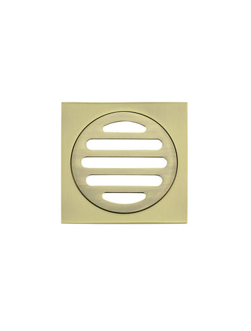 Square Floor Grate Shower Drain 80MM Outlet — Tiger Bronze, Floor Wastes & Drains