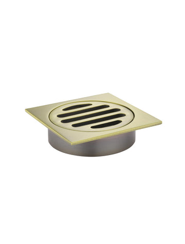 Square Floor Grate Shower Drain 80MM Outlet — Tiger Bronze, Floor Wastes & Drains