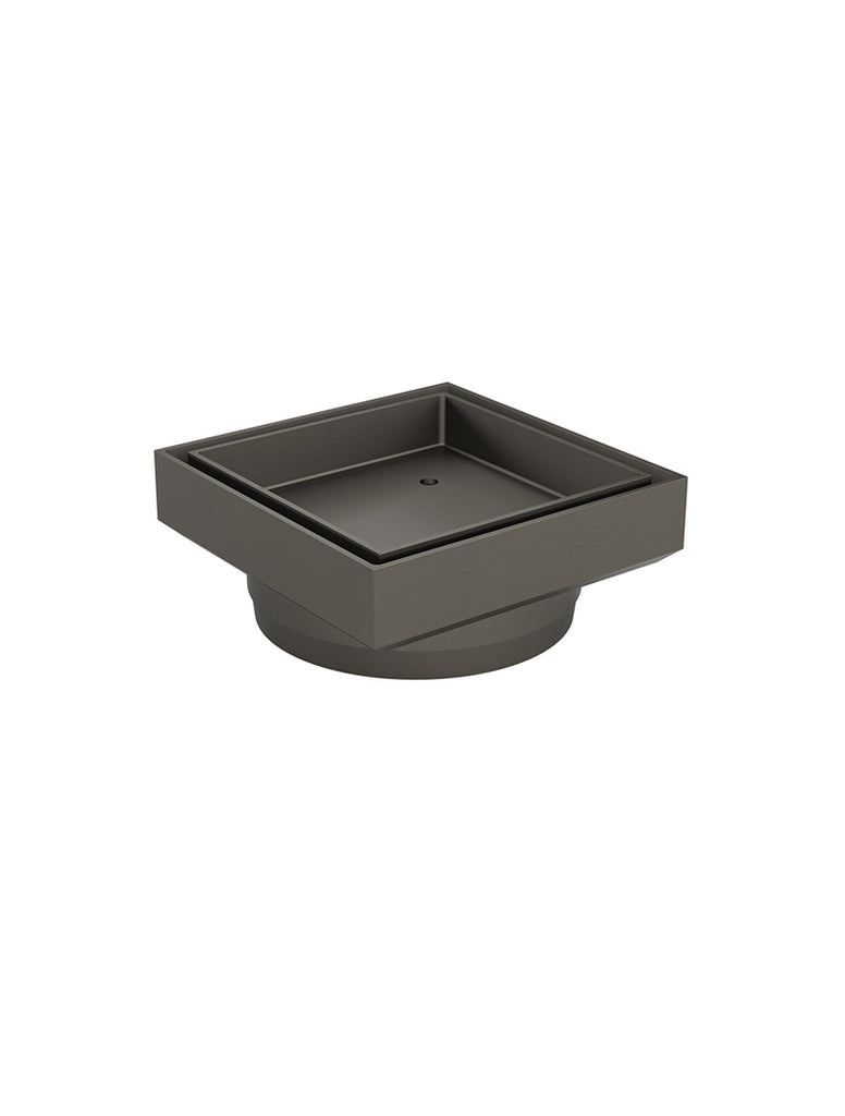 Meir Shower Waste with Tile Insert — Shadow Gunmetal, Gunmetal, Floor Wastes & Drains