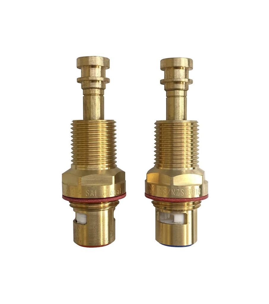 WALL TOP ASSEMBLY SPINDLES 80MM-85MM 1/4 TURN (SET) - BRASS