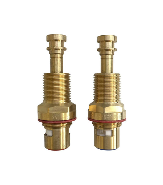 WALL TOP ASSEMBLY SPINDLES 80MM-85MM 1/4 TURN (SET) - BRASS