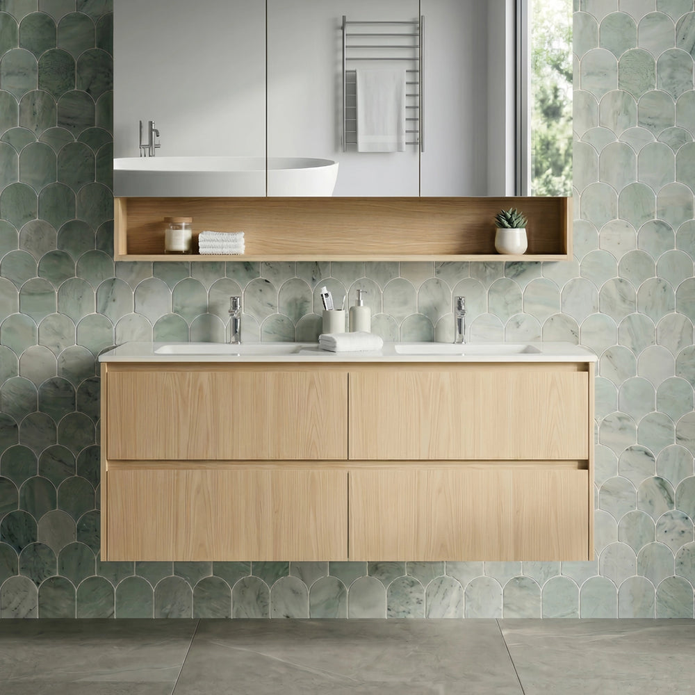 Gladstone Modern Wall Hung Plywood Double Bowl LK-MG1220W-SO