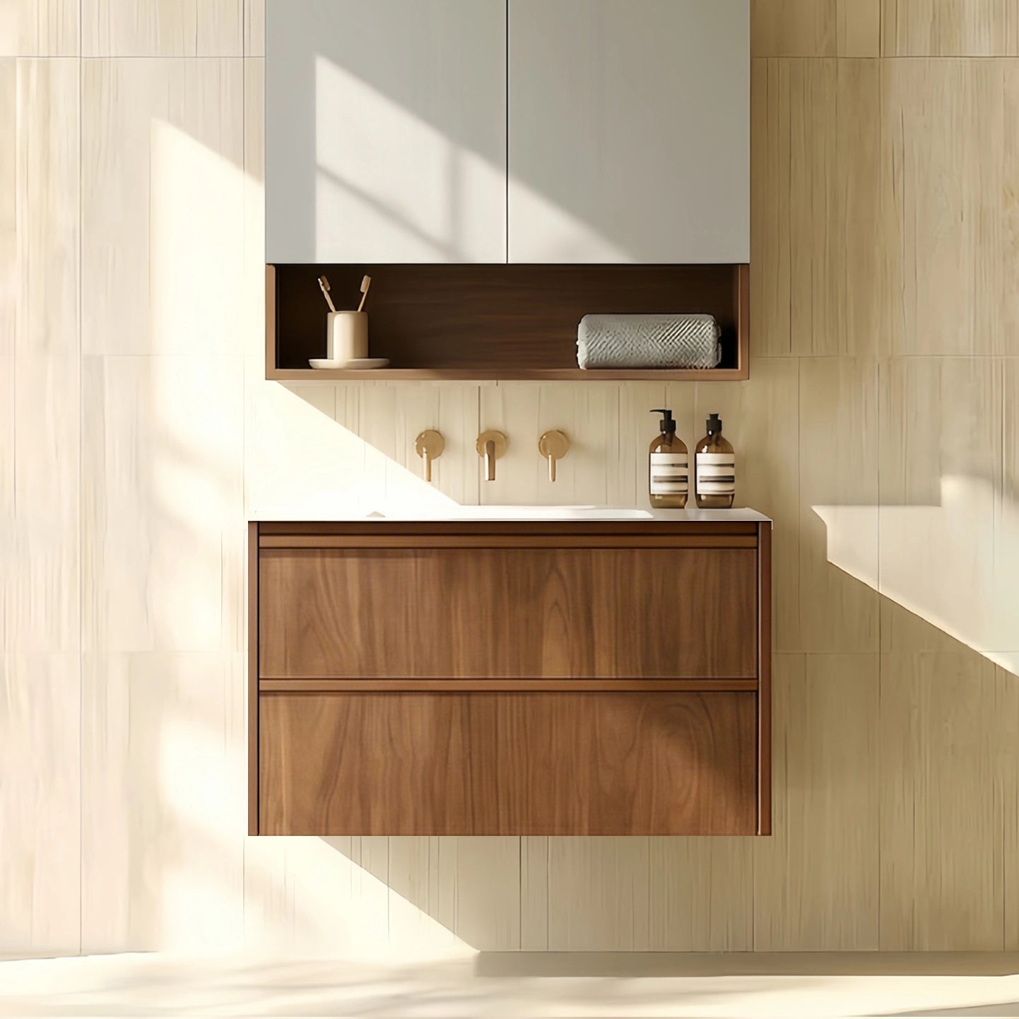 Ridgewood Modern Wall Hung Plywood Cabinet LK-MR750W-MO