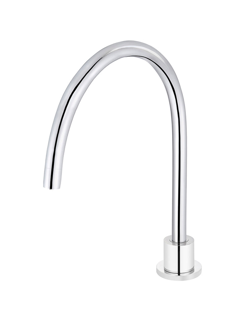 Round Gooseneck High-Rise Swivel Hob Spout — Polished Chrome, Basin & Bath Spouts