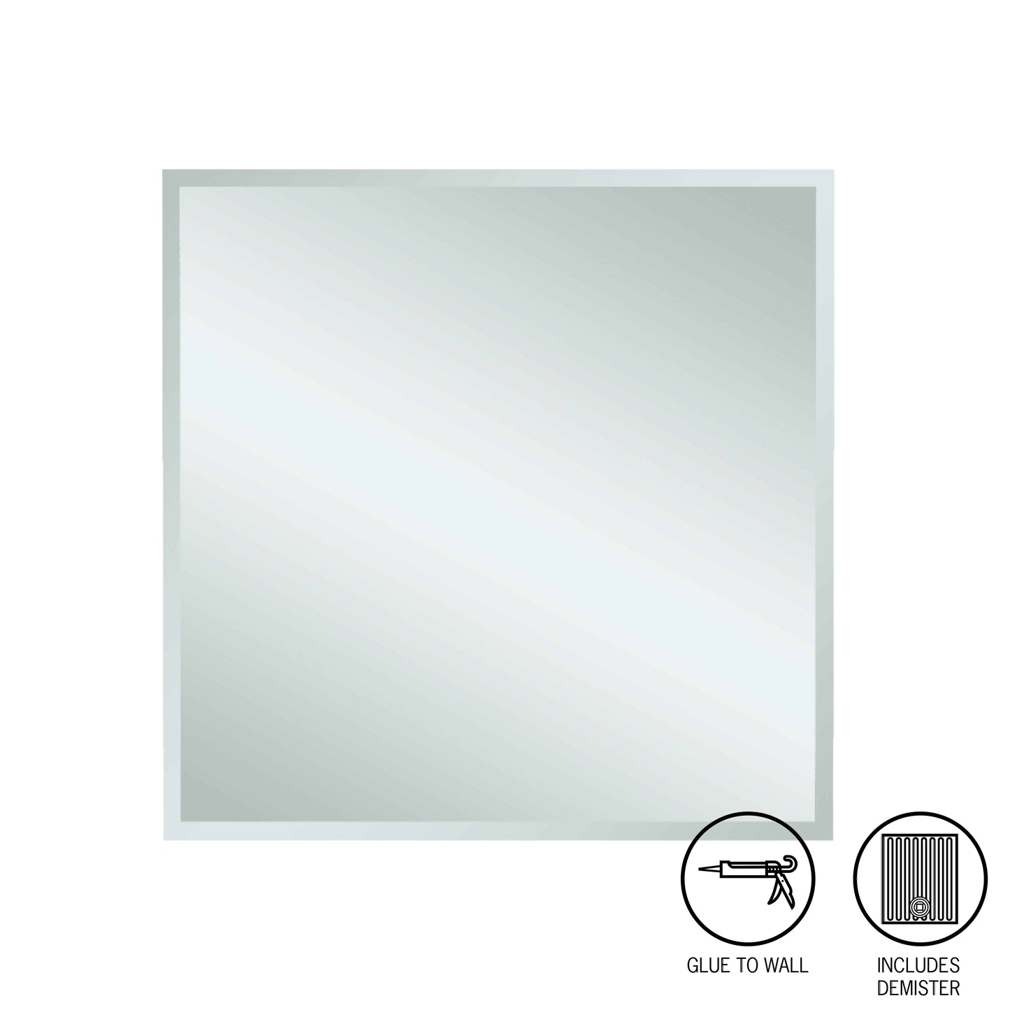 MS7575GTD Square 25mm Bevel Edge Mirror with Demister