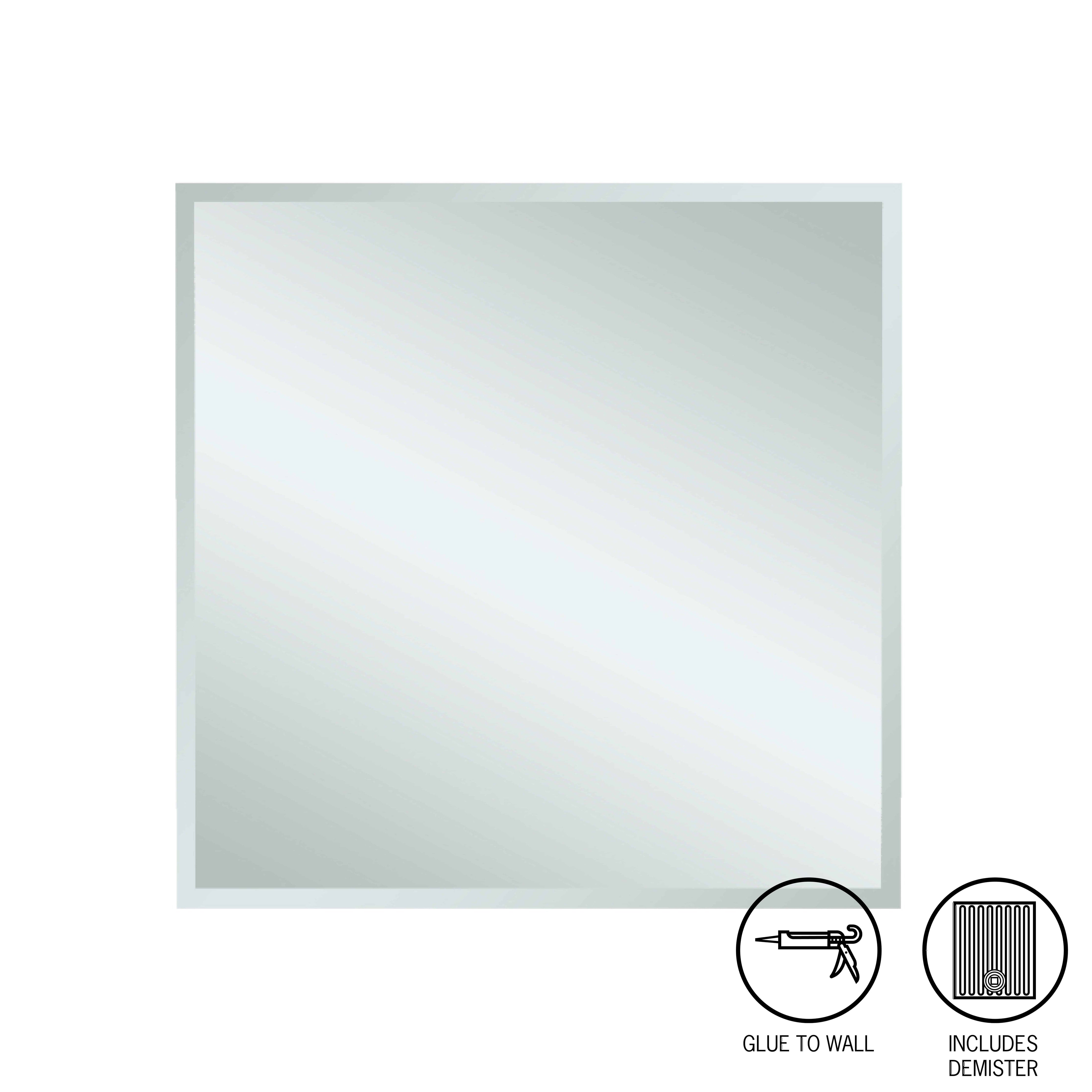 MS7575GTD Square 25mm Bevel Edge Mirror with Demister