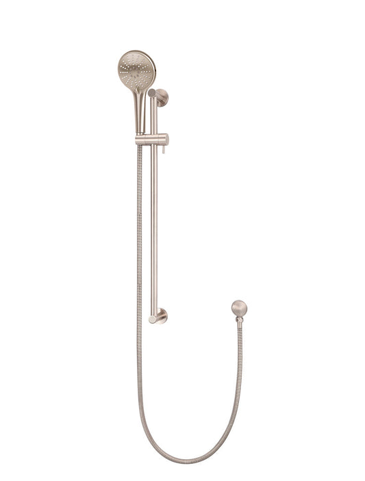 ROUND THREE FUNCTION HAND SHOWER ON RAIL COLUMN