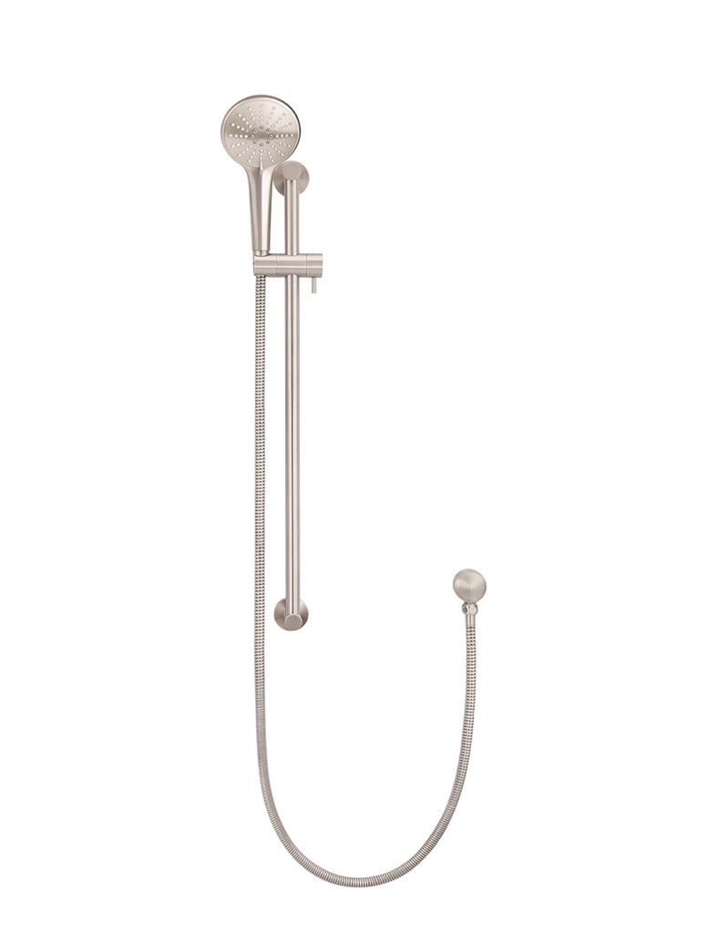 ROUND THREE FUNCTION HAND SHOWER ON RAIL COLUMN
