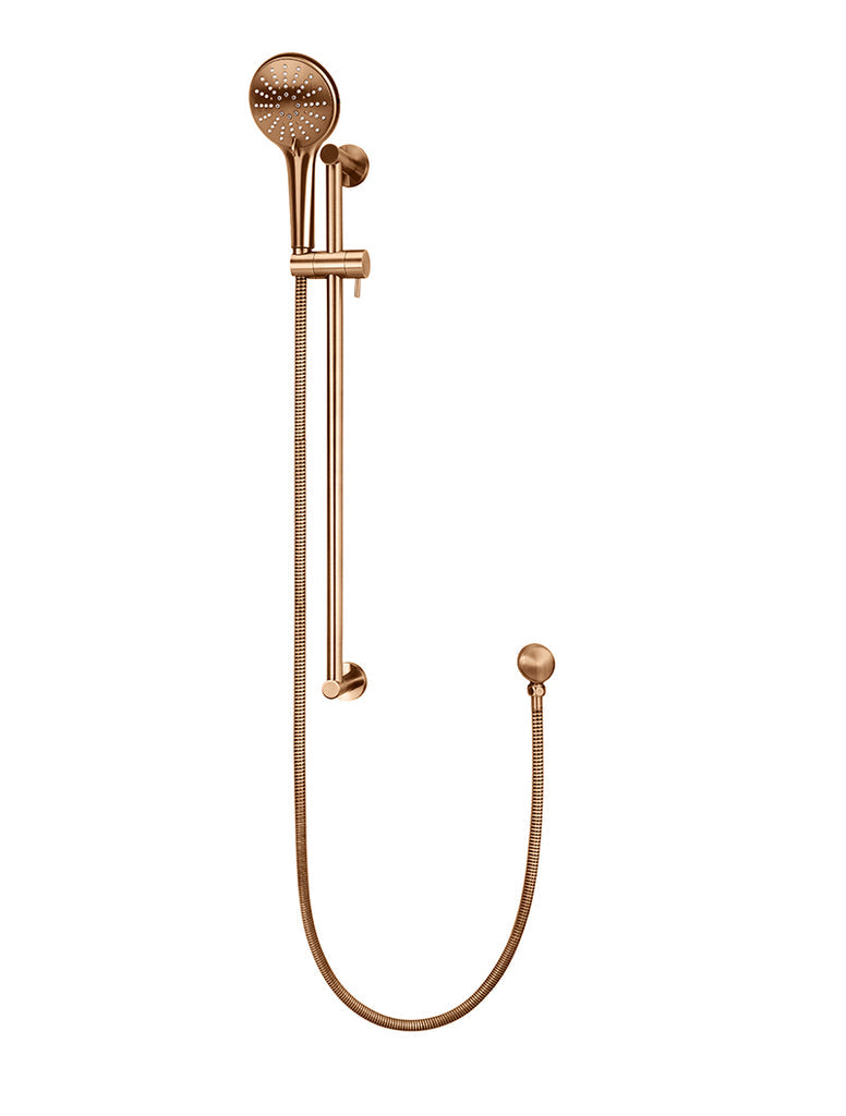 ROUND THREE FUNCTION HAND SHOWER ON RAIL COLUMN