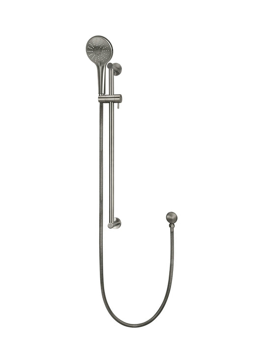ROUND THREE FUNCTION HAND SHOWER ON RAIL COLUMN