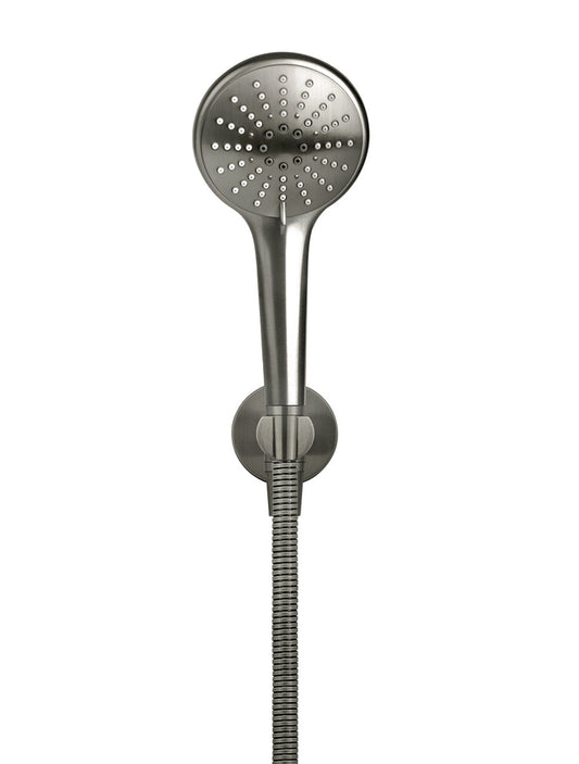ROUND THREE FUNCTION HAND SHOWER ON FIXED BRACKET