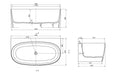 Narva 158 x 86 MagnaCast Back To Wall Bath - Matte White