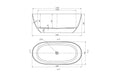 Narva 160 x 74 MagnaCast Free Standing Bath - Matte White