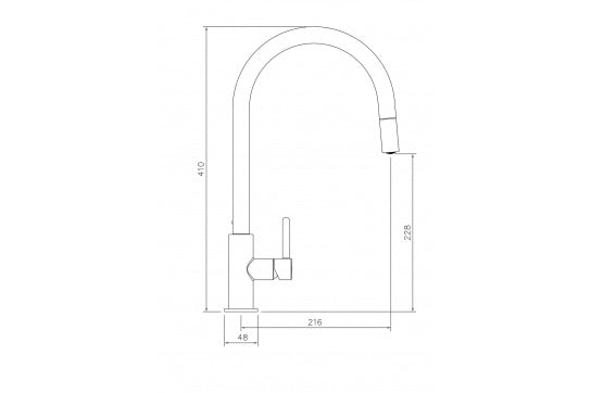 Naples Pull Out Sink Mixer - Chrome