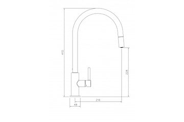 Naples Pull Out Sink Mixer - Brushed Brass