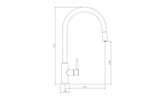 Naples Pull Out Mixer Tap - Matte Black