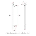 VSH900HBB Brushed Brass 240Volt Vertical Single Heated Rail