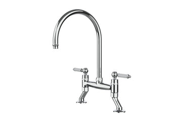 Novanta Bridge Mixer Tap - Chrome — Chrome & Stainless, Basin Mixers