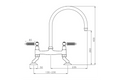 Novanta Bridge Mixer Tap - Brushed Nickel