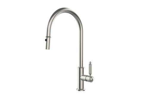 Novanta Pull Out Mixer - Brushed Nickel — Basin Mixers