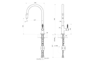 Novanta Pull Out Mixer - Chrome