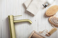 MECCA TALL BASIN MIXER BRUSHED GOLD