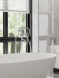 YORK FREESTANDING BATH SET WITH METAL HAND SHOWER CHROME