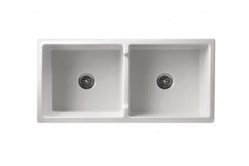 Patri 100 x 47 Fine Fireclay Double Bowl Farmhouse Butler Sink — Fireclay & Ceramic, Kitchen Sinks