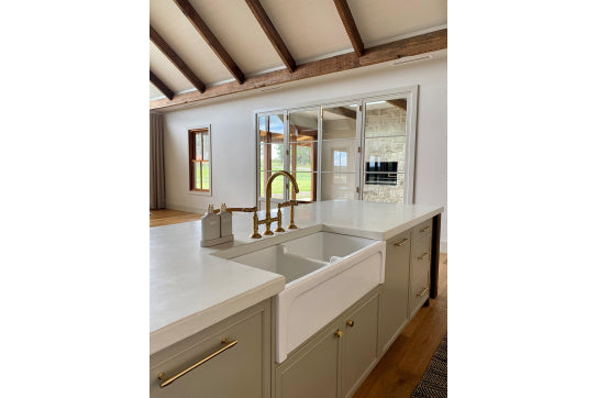Patri 100 x 47 Fine Fireclay Double Bowl Farmhouse Butler Sink