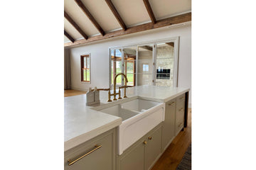 Patri 100 x 47 Fine Fireclay Double Bowl Farmhouse Butler Sink — Fireclay & Ceramic, Kitchen Sinks