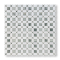 Pambula Verdi Cristallo and Thassos Natural Stone Octagon Mosaic Tile — Green and White, Stone