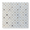 Pambula Viola Oro and Thassos Mix Marble Octagon Mosaic Tile — White, Marble, Stone