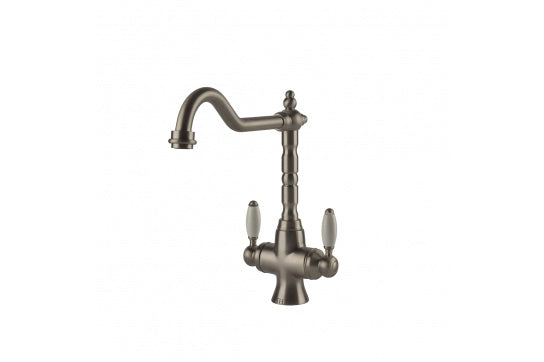 Providence Double Sink Mixer - Brushed Nickel — Basin Mixers