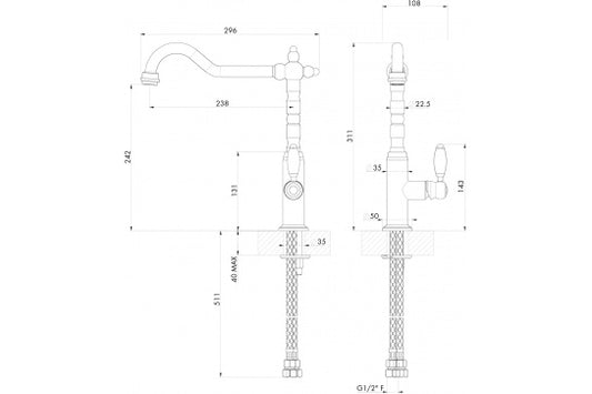 Providence Single Sink Mixer - Chrome
