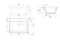 Ravine 66 x 51 Fine Fireclay Inset Sink